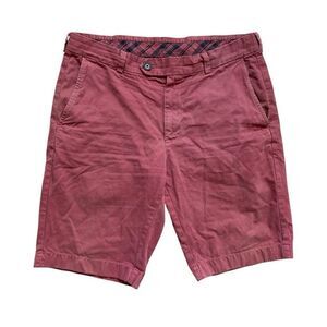Mens Brooks Brothers Salmon Bermuda Chino Flat Front Shorts - Sz 33